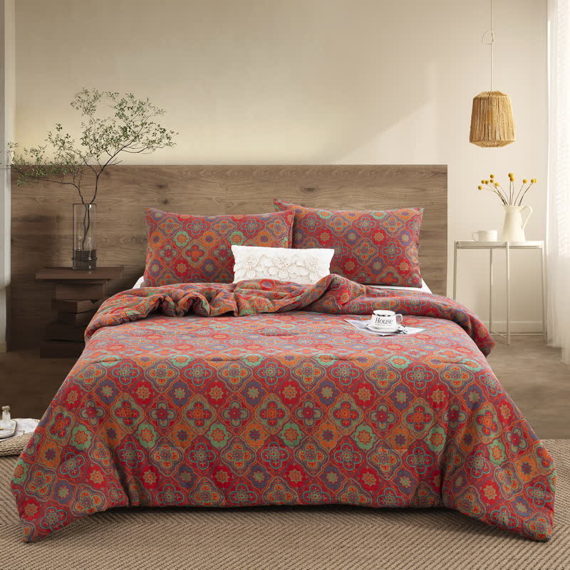 Doppellagige Bio-Bettwäsche aus Baumwollgaze im Retro-Stil – de