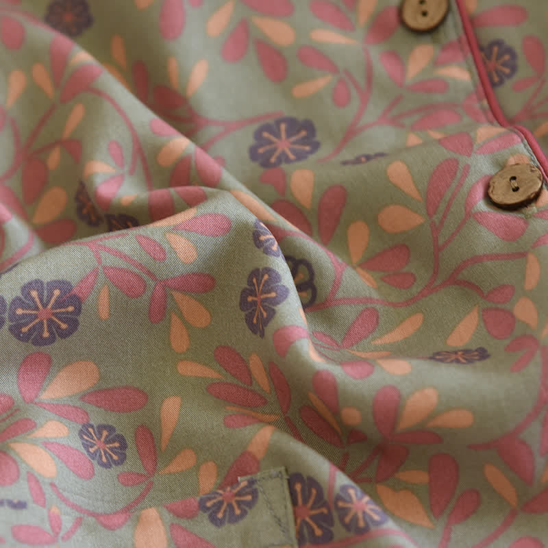 Loungewear-Set aus Baumwolle und Seide mit Blumenmuster - image 5