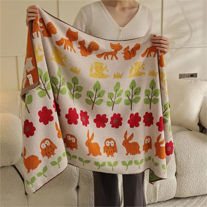 Weiches Badetuch aus Baumwolle mit Tier- und Blumenmotiv