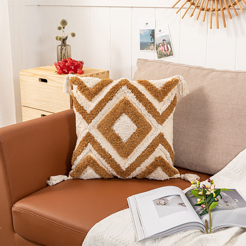 Ownkoti Marokko Jacquard-Kissenbezug mit Quasten