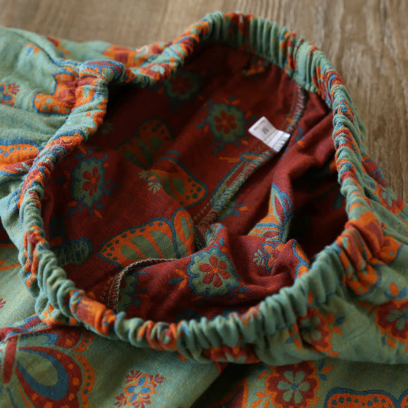 Loungewear-Set aus Baumwolle mit Vintage-Schmetterlingsdruck