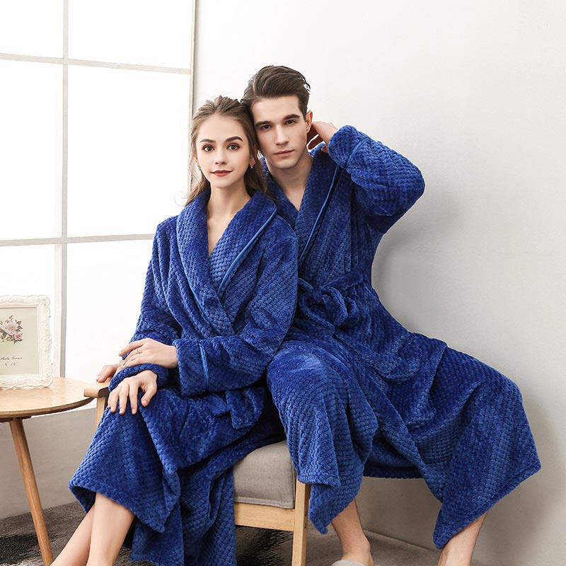 Ownkoti Puffy Fleece Pyjama Langer Bademantel