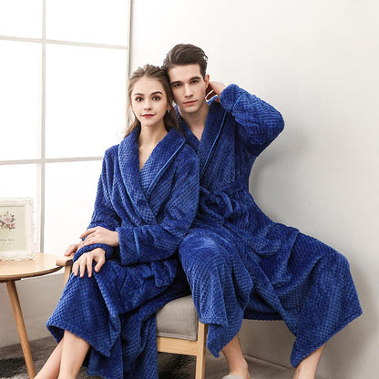 Ownkoti Puffy Fleece Pyjama Langer Bademantel