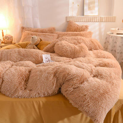 Flauschiges Bettwäscheset Bettbezug & Kissenbezug