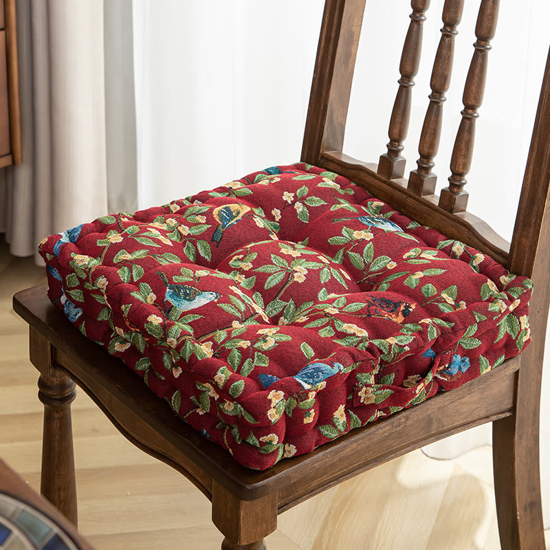 Vogelblatt-Jacquard-Stuhlkissen, Bodenkissen