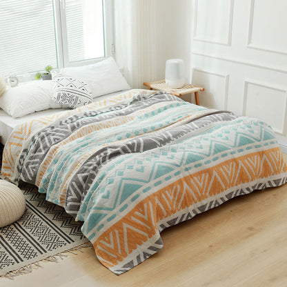 Ownkoti Leichte Bettdecke aus Baumwolle mit Farbblockdesign