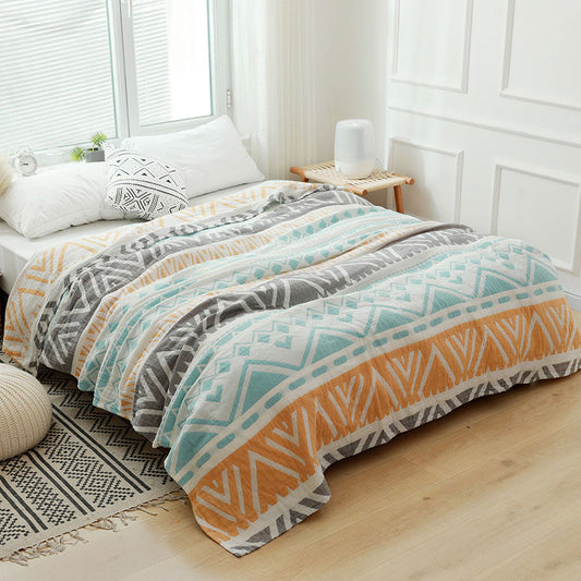 Ownkoti Leichte Bettdecke aus Baumwolle mit Farbblockdesign