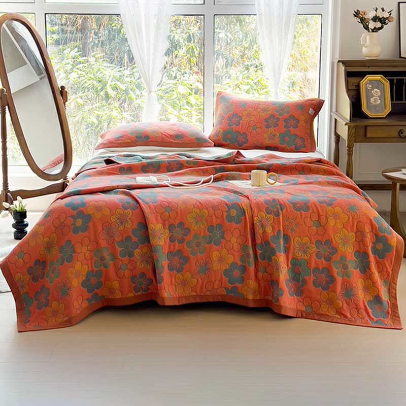 Wendesteppdecke „Splendid Flower“ aus Jacquard-Baumwolle