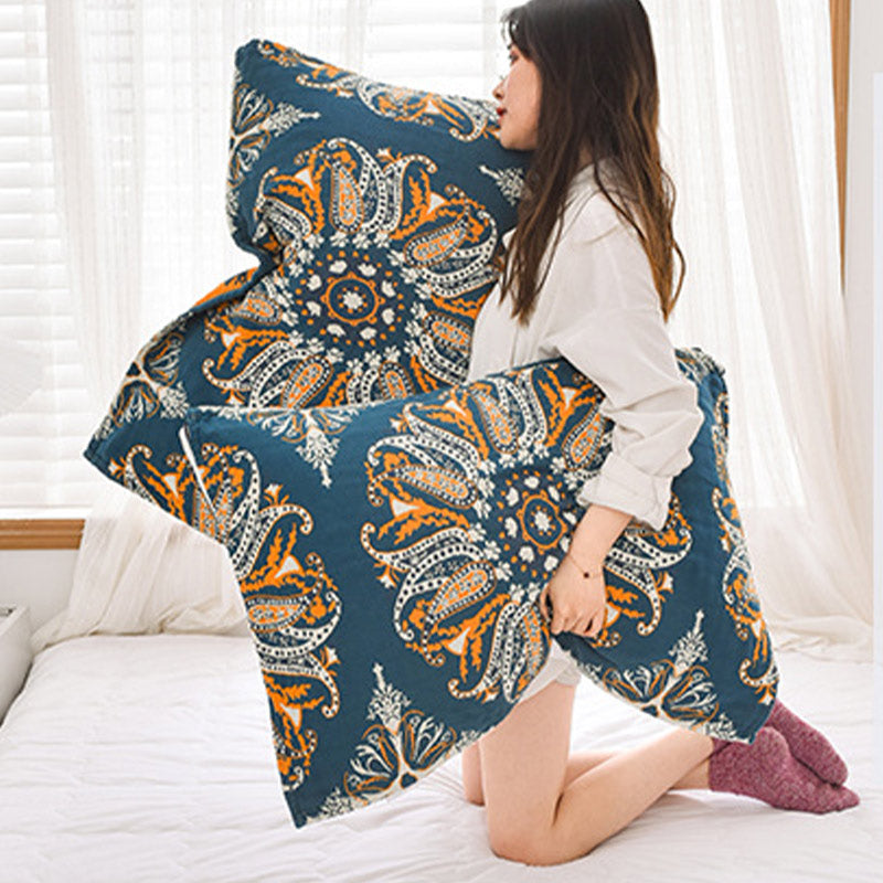 Ownkoti Bohemian-Kissenhandtuch mit Blumenmuster aus Baumwolle (2 Stück)