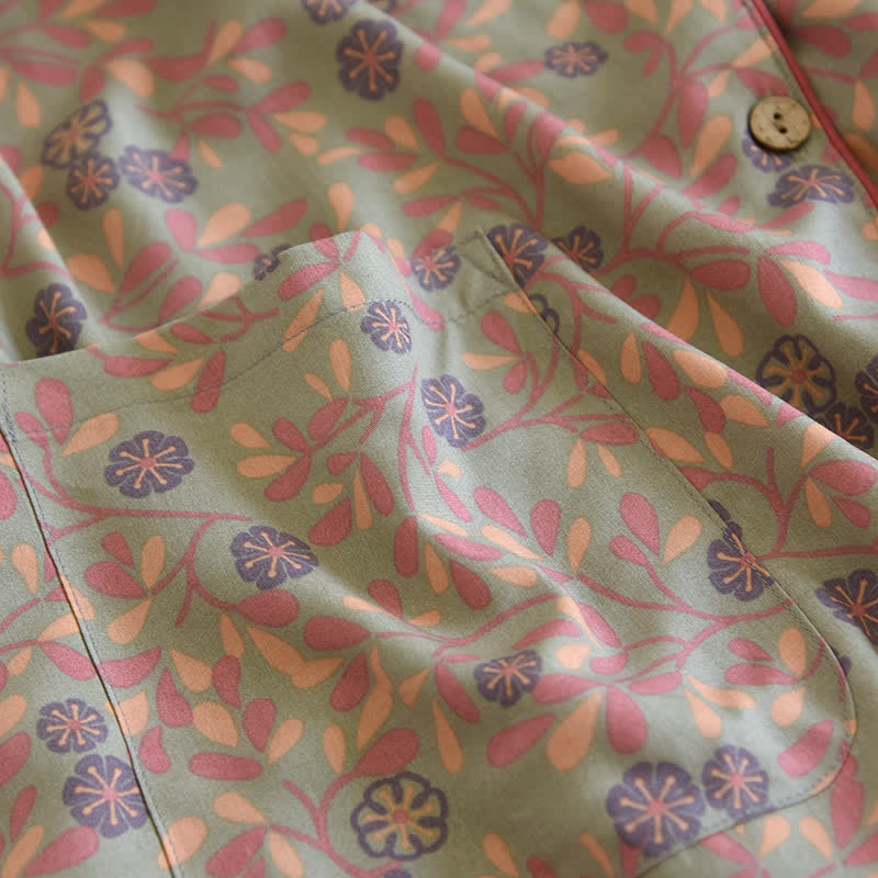 Loungewear-Set aus Baumwolle und Seide mit Blumenmuster - image 7