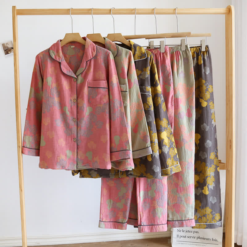 Gourd Cotton Langarm-Pyjama-Set - image 0