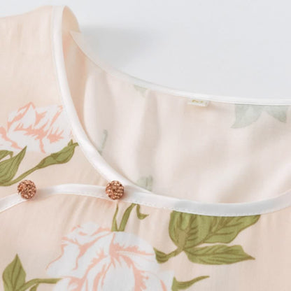 Weiches, atmungsaktives Nachthemd mit rosa Blumenmuster