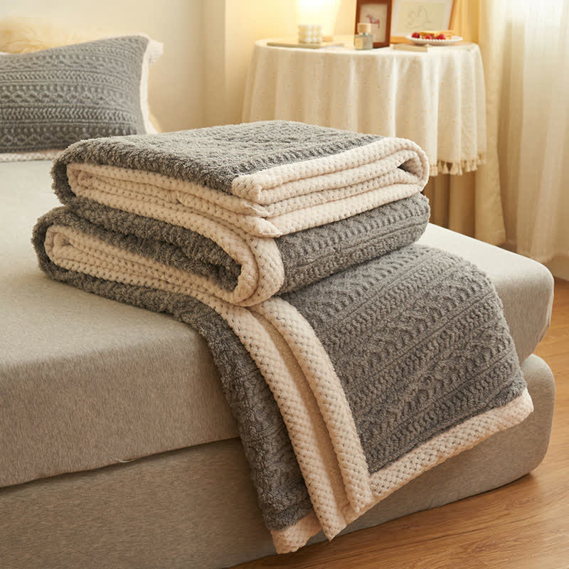 Dicke, warme Jacquard-Doppelfleecedecke