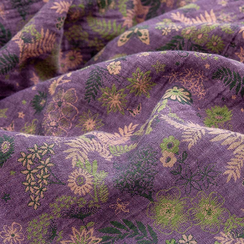 Boho Flower Lila Baumwoll-Bettwäsche-Sets (4-teilig)