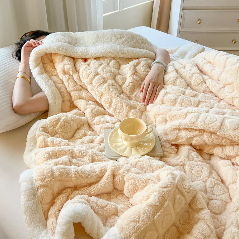Warme Sherpa-Fleecedecke mit Liebesdruck