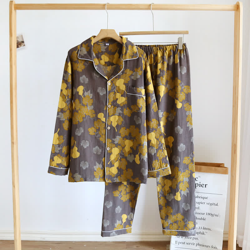 Gourd Cotton Langarm-Pyjama-Set