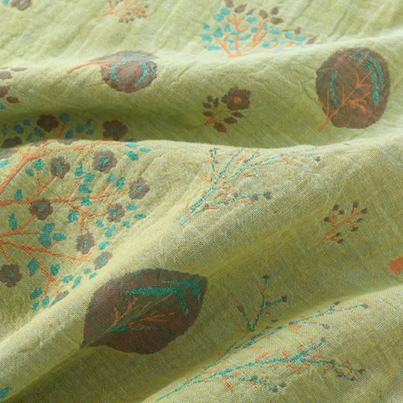 Loungewear-Set aus Jacquard-Baumwolle mit Blattbaum-Print - image 14