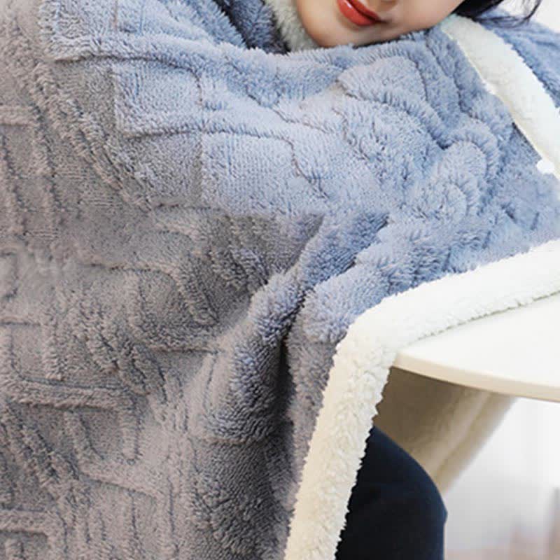 Warme Fleece-Schaldecke mit Argyle-Muster