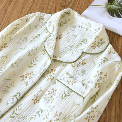 Pyjama-Set aus doppelter Baumwollgaze mit Blumenmuster