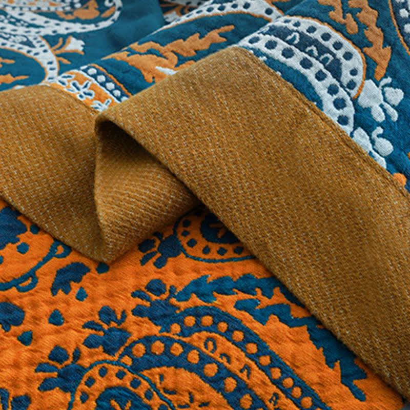 Wendedecke aus Baumwollgaze mit Blumenmuster