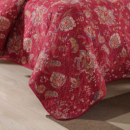Bettwäscheset aus reiner Baumwolle mit Retro-Blumenmuster (3-teilig)