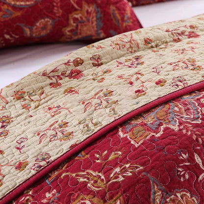 Bettwäscheset aus reiner Baumwolle mit Retro-Blumenmuster (3-teilig)