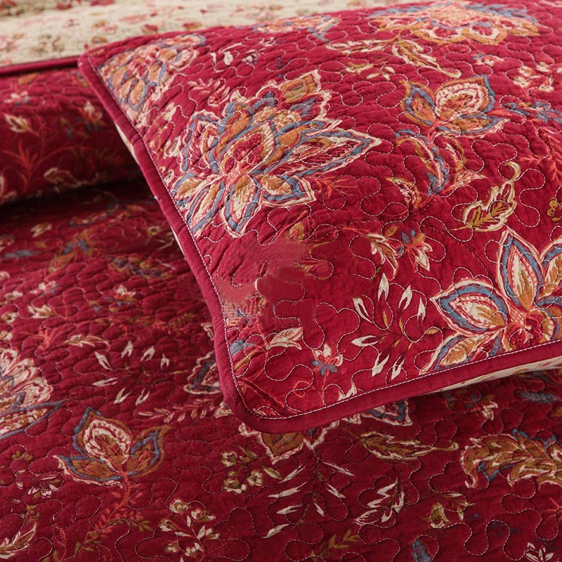 Bettwäscheset aus reiner Baumwolle mit Retro-Blumenmuster (3-teilig)