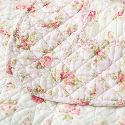 Weiche Steppdecke aus reiner Baumwolle im pastoralen Patchwork-Stil