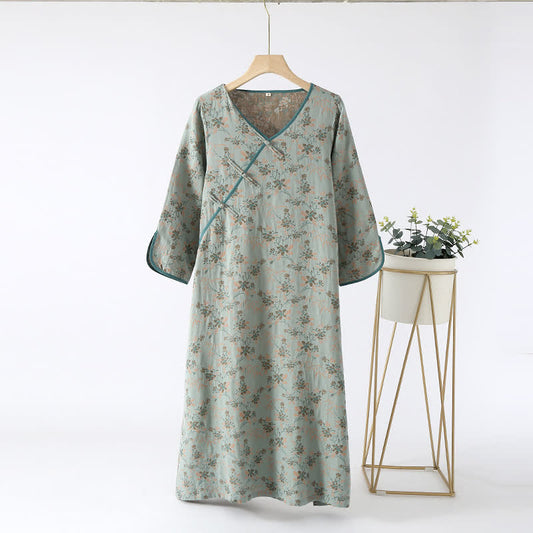 Elegantes Nachthemd aus reiner Baumwolle mit Blumenmuster