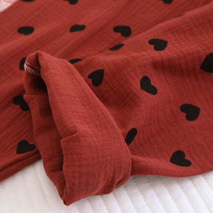 Pyjama-Set aus reiner Baumwolle mit Herz-Print (3-teilig)