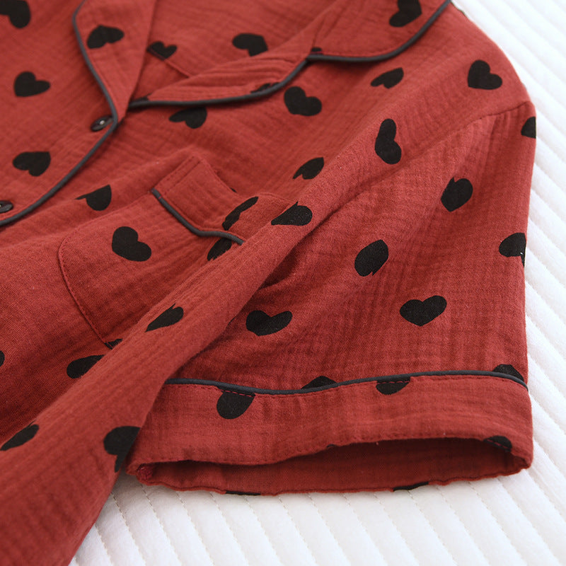 Pyjama-Set aus reiner Baumwolle mit Herzmuster (3-teilig) - image 3