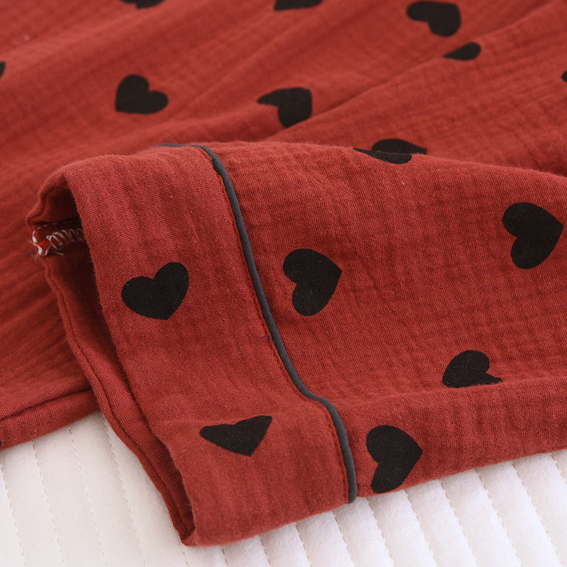 Pyjama-Set aus reiner Baumwolle mit Herz-Print (3-teilig)