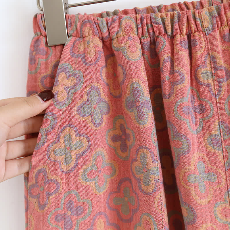 Garngefärbtes Loungewear-Set aus Jacquard-Baumwolle