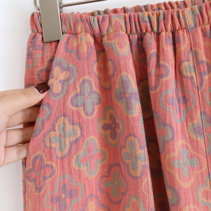 Garngefärbtes Loungewear-Set aus Jacquard-Baumwolle