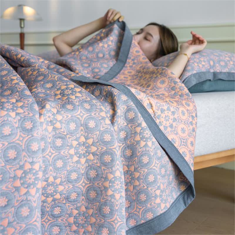 Luxuriöse, weiche Steppdecke aus Baumwollgaze-Jacquard
