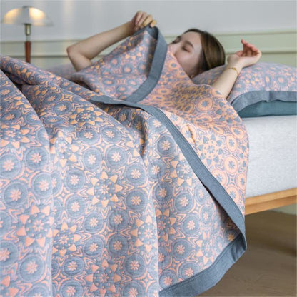 Luxuriöse, weiche Steppdecke aus Baumwollgaze-Jacquard