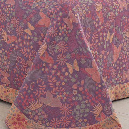 Baumwollgaze-Bettwäsche-Set mit Schmetterlingsknöpfen (4-teilig)