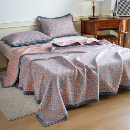Luxuriöse, weiche Steppdecke aus Baumwollgaze-Jacquard