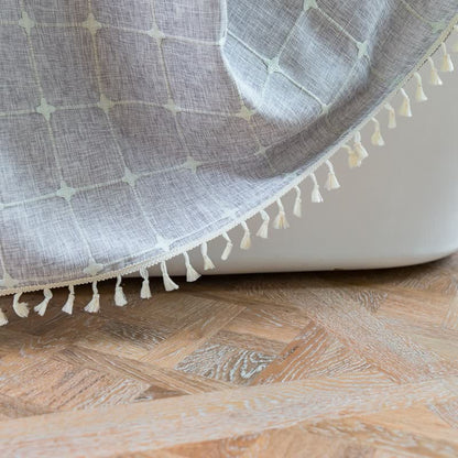 Karierter Duschvorhang aus Baumwollleinen im Landhausstil