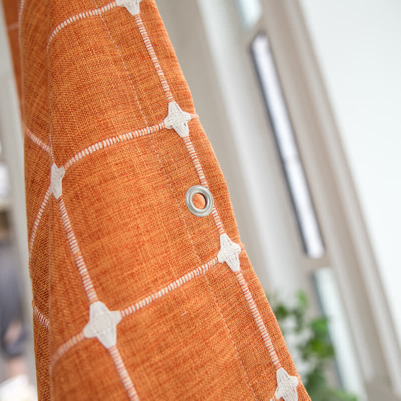 Karierter Duschvorhang aus Baumwollleinen im Landhausstil