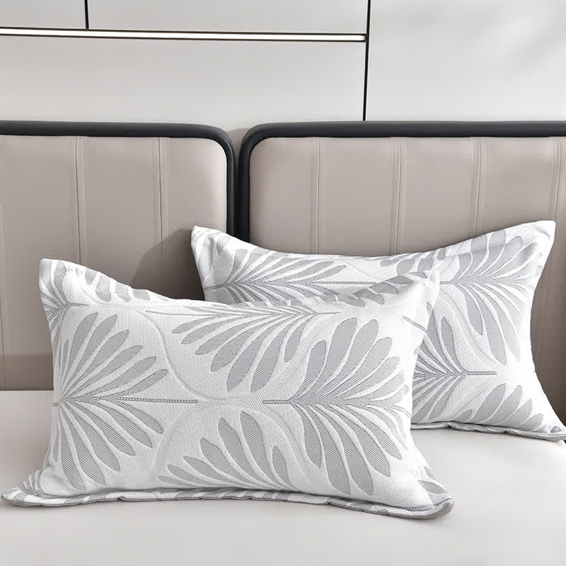 Atmungsaktive Handtuchdecke mit Jacquard-Blattmuster