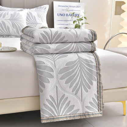 Atmungsaktive Handtuchdecke mit Jacquard-Blattmuster