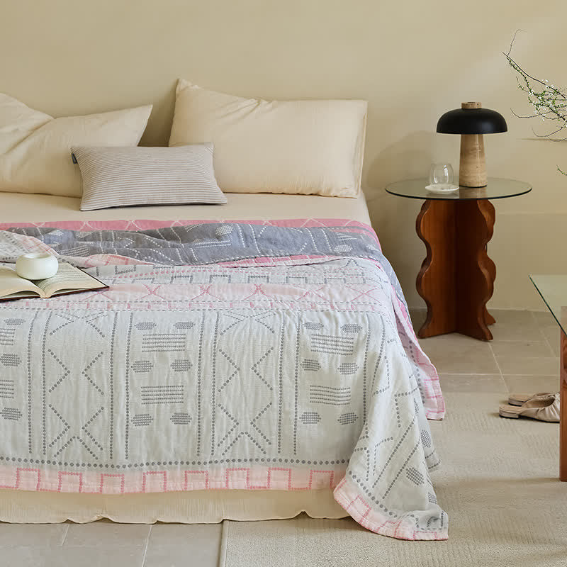 Leichte Steppdecke aus dreilagiger Gaze-Baumwolle