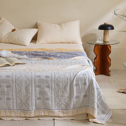 Leichte Steppdecke aus dreilagiger Gaze-Baumwolle