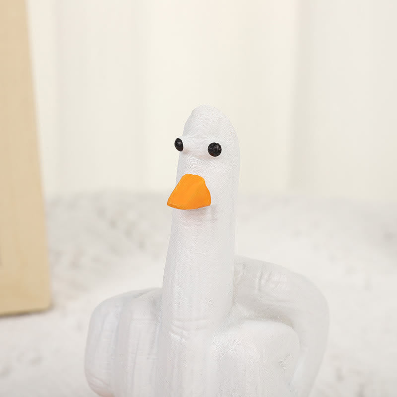 Lustige Mittelfinger-Entenstatuen aus Harz