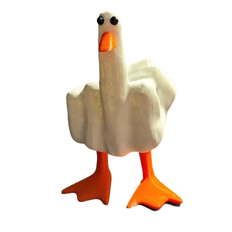 Lustige Mittelfinger-Entenstatuen aus Harz