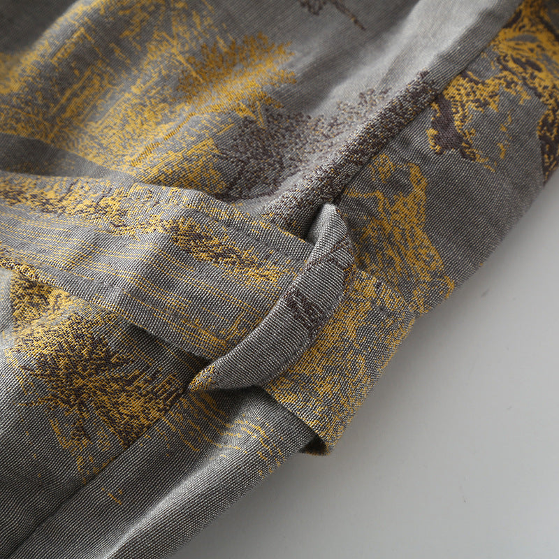 Atmungsaktiver Retro-Kimono-Bademantel aus reiner Baumwolle