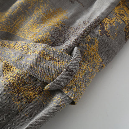Atmungsaktiver Retro-Kimono-Bademantel aus reiner Baumwolle