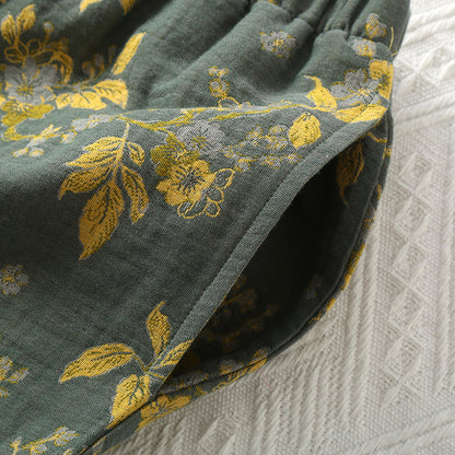 Jacquard Vintage Loungewear-Set aus reiner Baumwolle