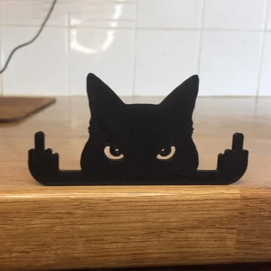 Lustige schwarze Katze, kreatives dekoratives Ornament